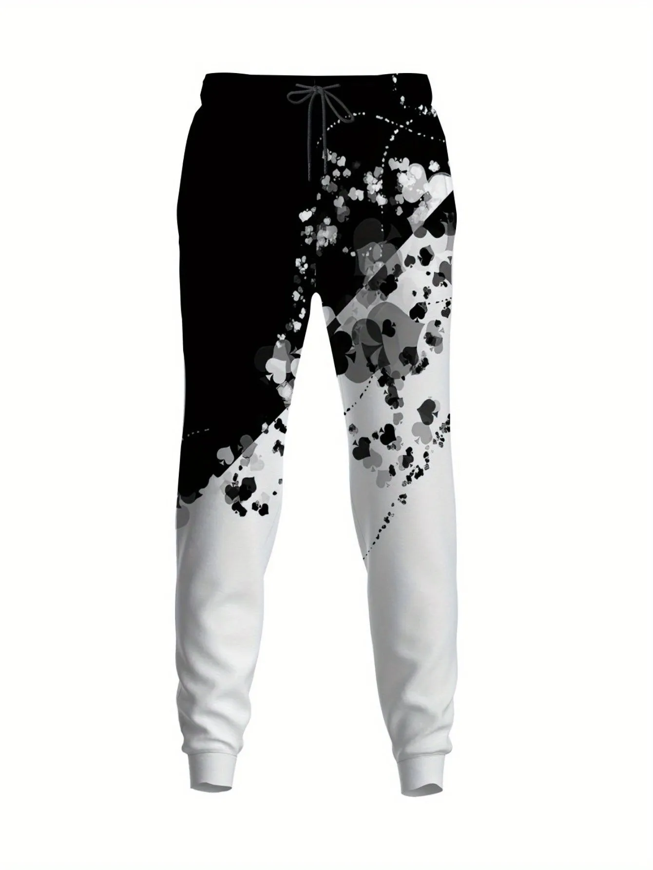 Ace of Spades Graphic Print Crew Neck Sweatshirt and Joggers Set, Knit Polyester Casual Sweatsuit with Regular Fit and Slight Stretch - Polyester Lash Sets