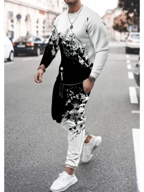 Ace of Spades Graphic Print Crew Neck Sweatshirt and Joggers Set, Knit Polyester Casual Sweatsuit with Regular Fit and Slight Stretch - Polyester Lash Sets