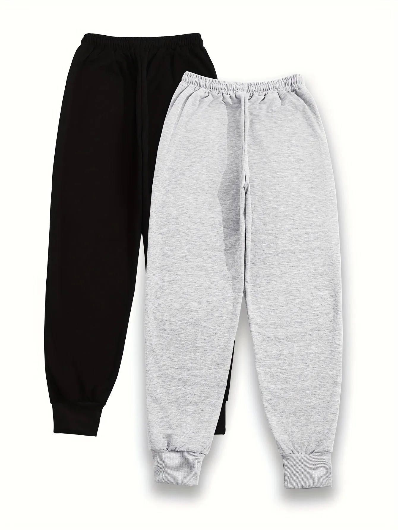Butterfly Print Jogger Sweatpants 2 Pack, Casual Drawstring Sporty Pants, Women's Clothing