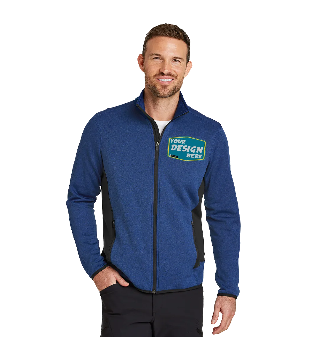 EDDIE BAUER Custom Men's Full-Zip Heather Stretch Fleece Jacket.