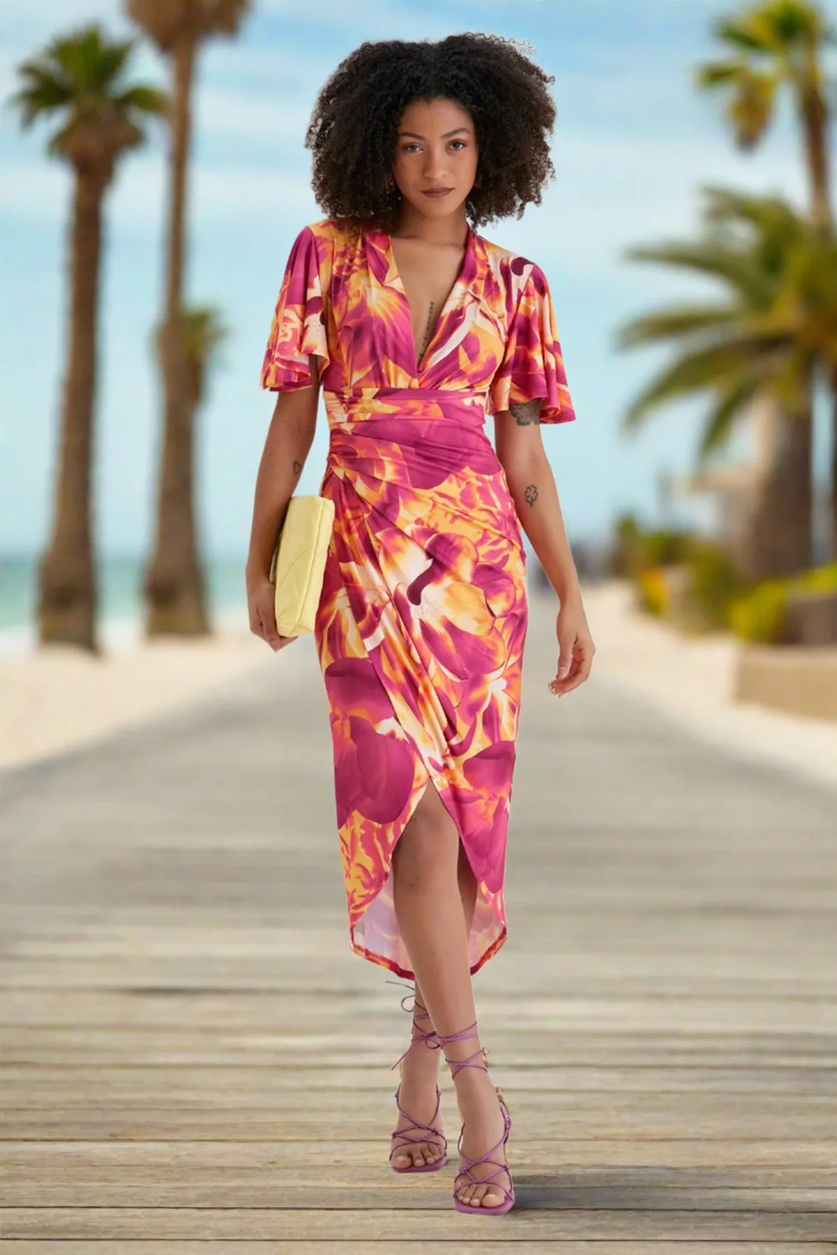 Forever Angel Sleeve Dress