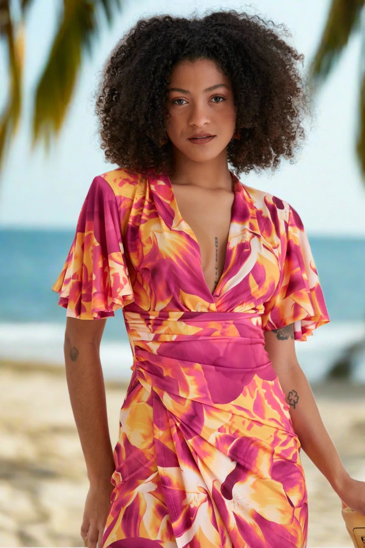 Forever Angel Sleeve Dress