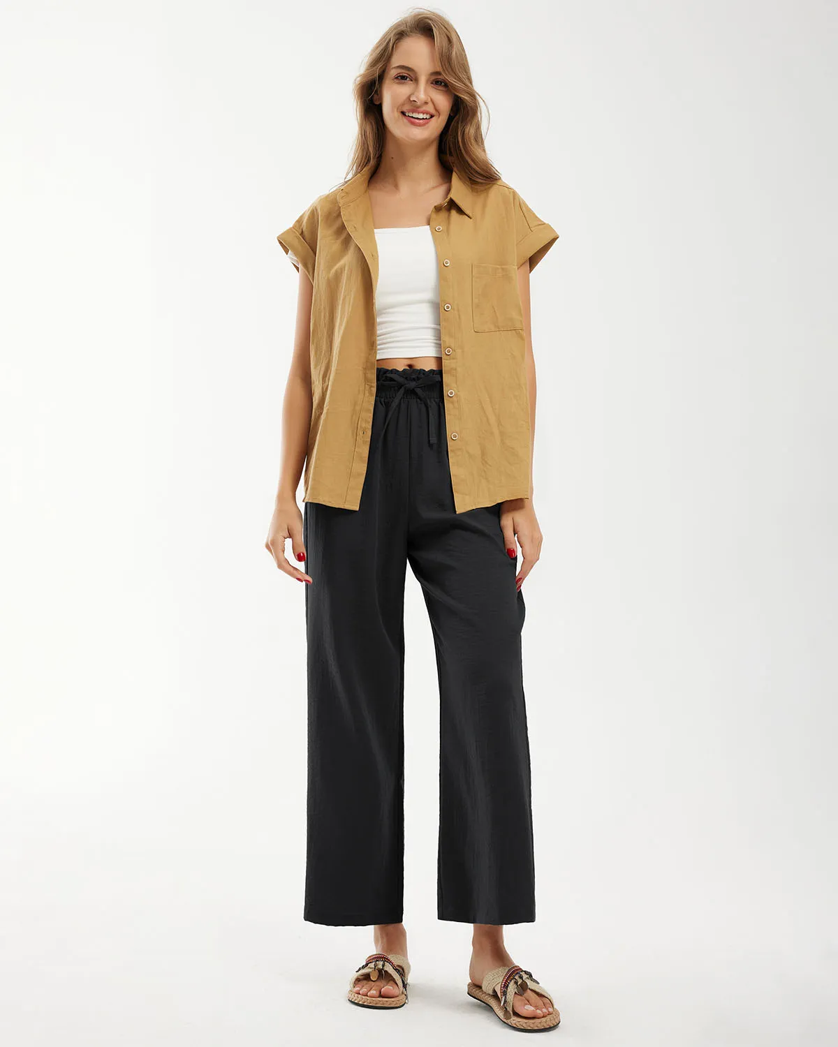 Libin Women's High Waist Casual Palazzo Pants