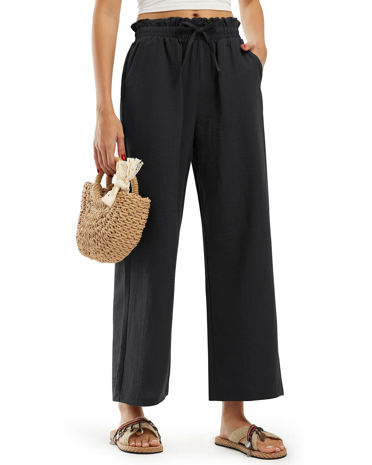 Libin Women's High Waist Casual Palazzo Pants