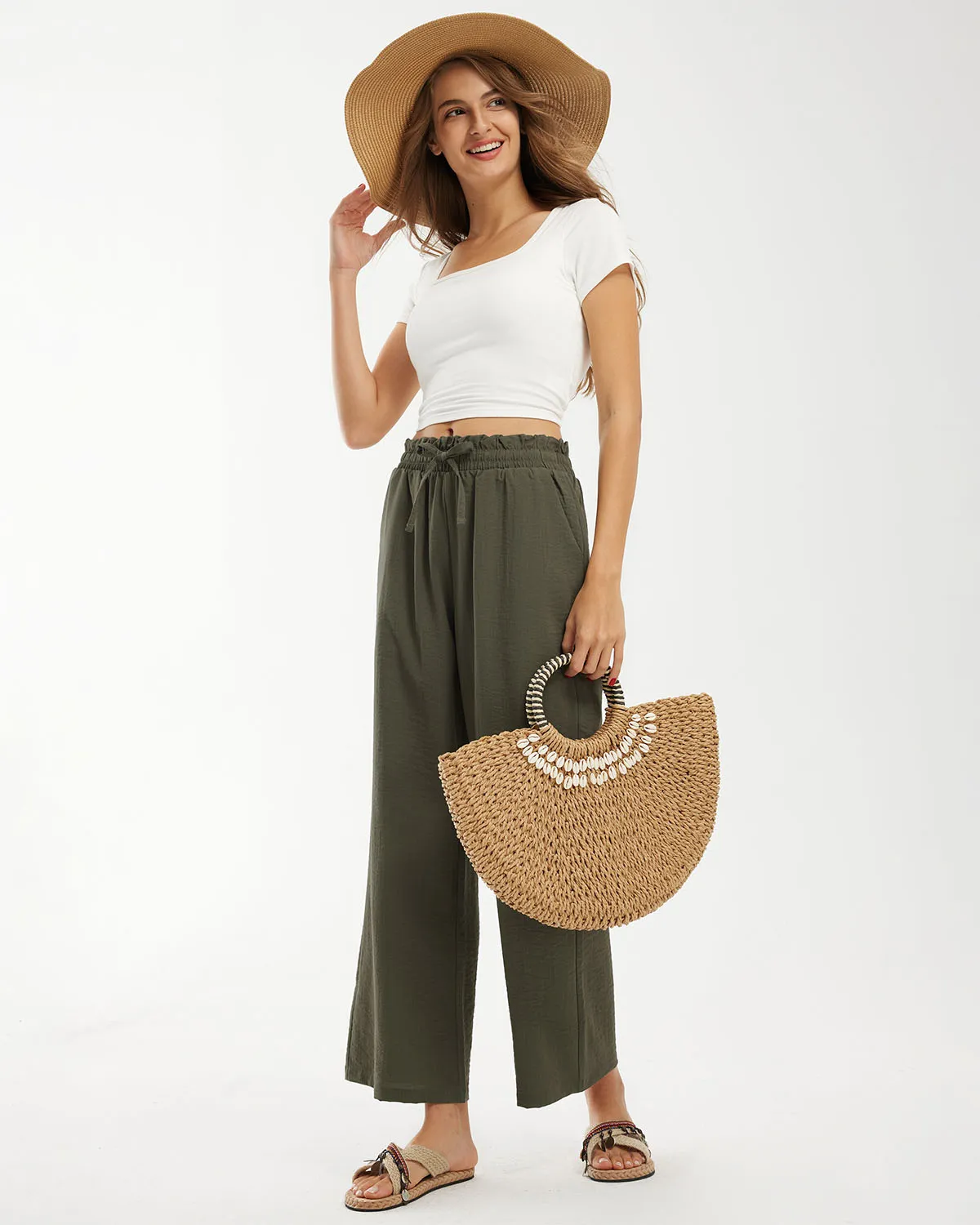 Libin Women's High Waist Casual Palazzo Pants