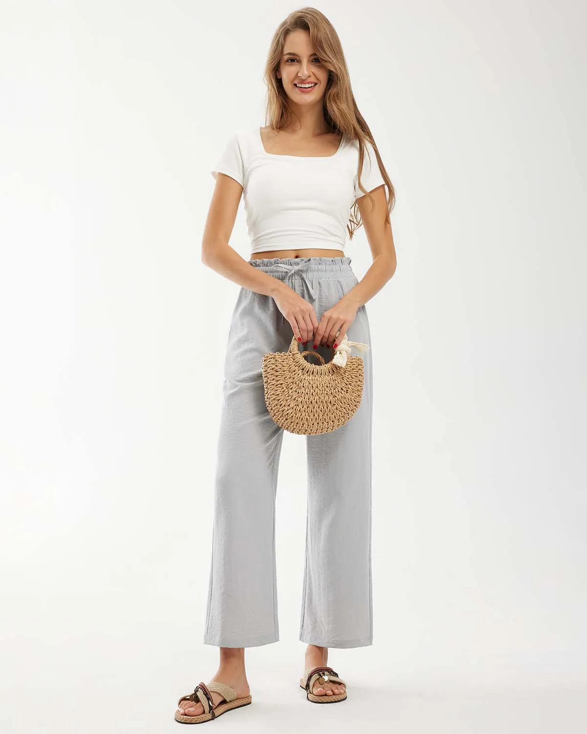 Libin Women's High Waist Casual Palazzo Pants