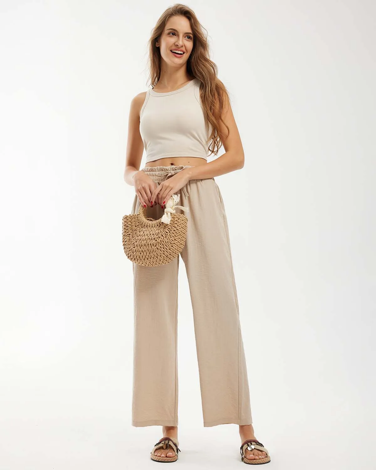 Libin Women's High Waist Casual Palazzo Pants