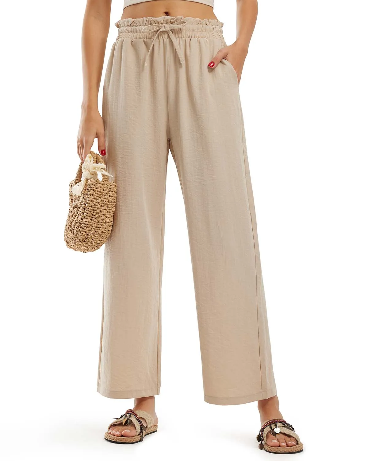 Libin Women's High Waist Casual Palazzo Pants