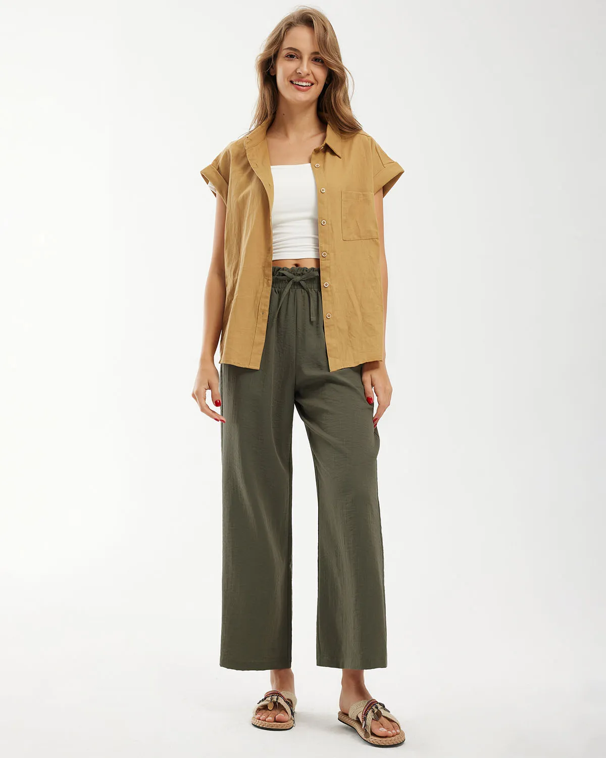 Libin Women's High Waist Casual Palazzo Pants