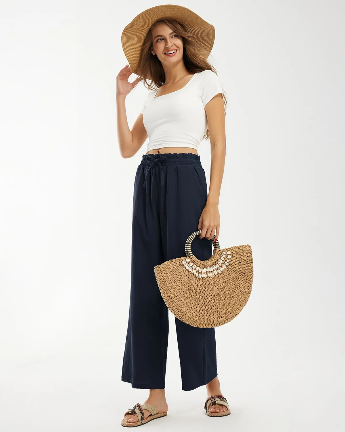 Libin Women's High Waist Casual Palazzo Pants