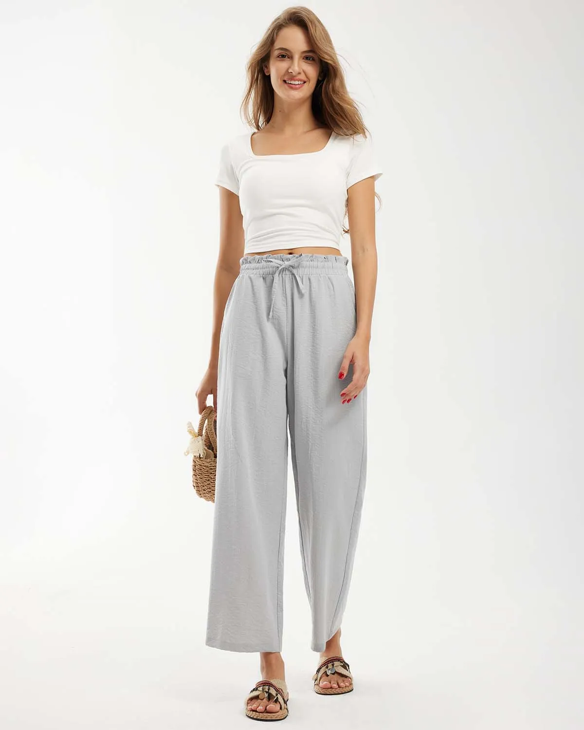 Libin Women's High Waist Casual Palazzo Pants