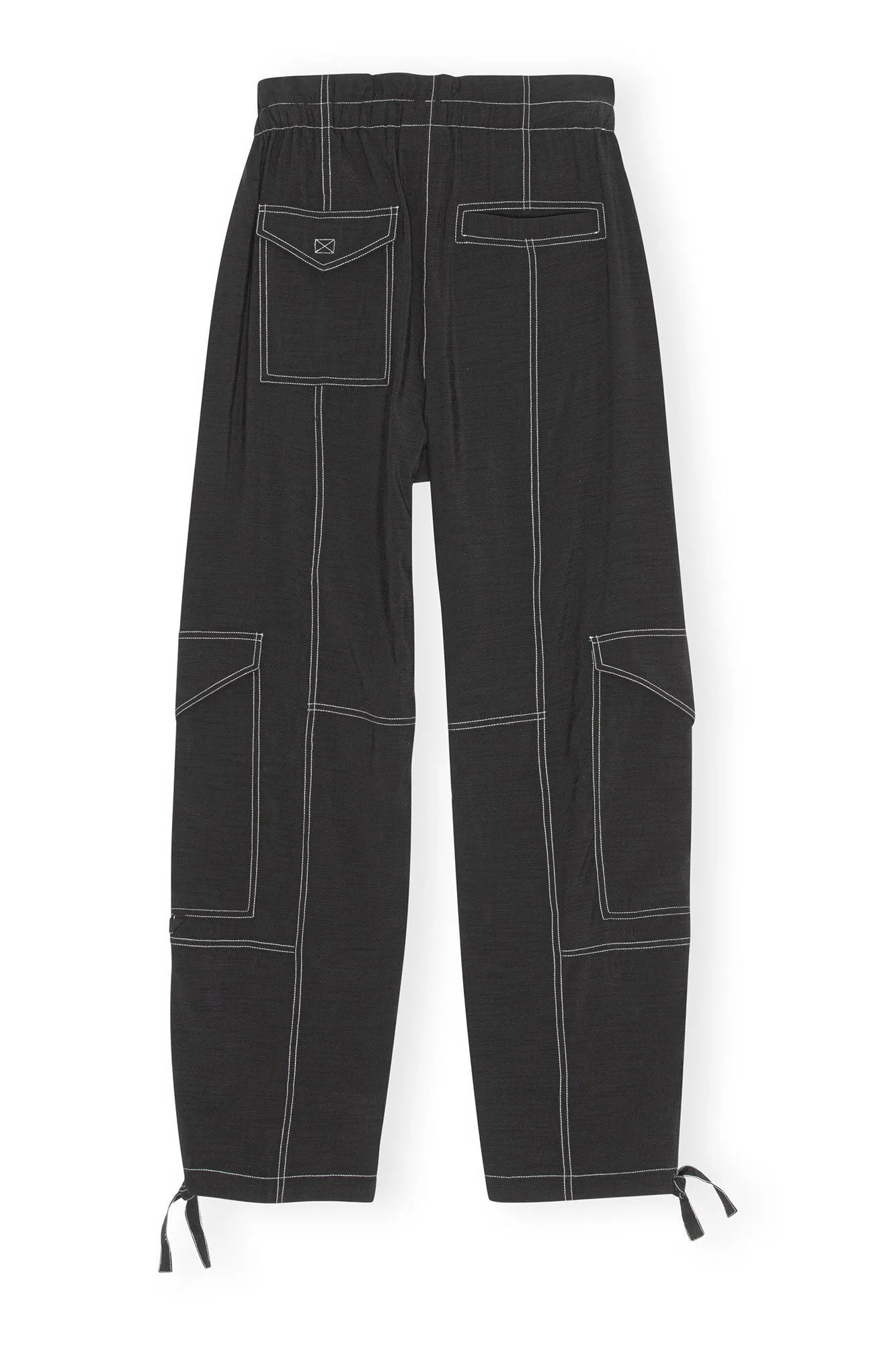 LIGHT SLUB HIGH WAIST POCKET PANTS