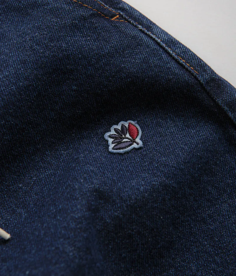 Magenta Loose Pants - Blue Denim