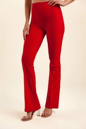 pintuck bootcut high waist pants