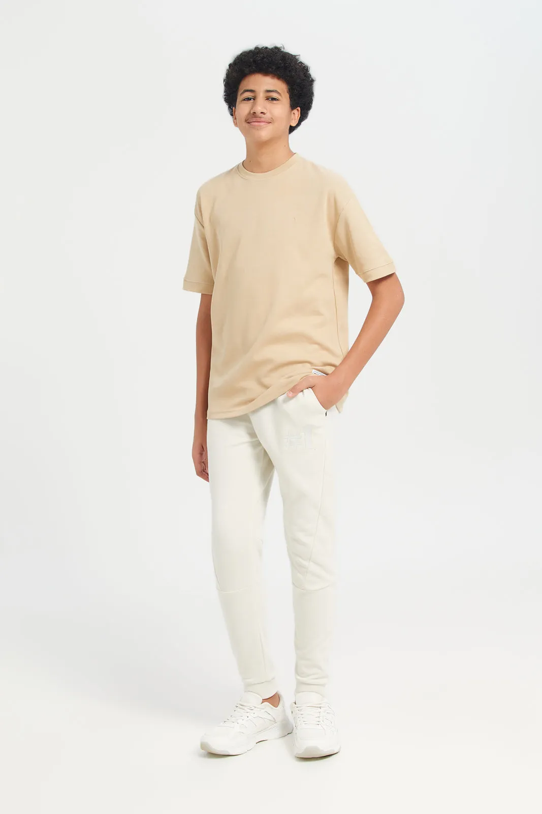 Senior Boys Cream Active Pants