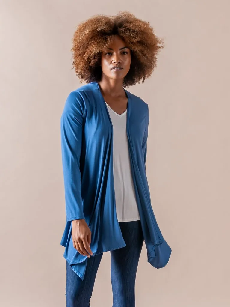 Waterfall Cardigan in Denim Blue